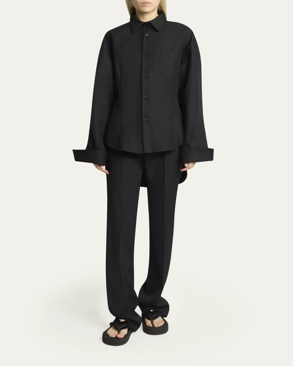 Balenciaga Double Cotton Twill Cocoon Collared Shirt | Thumbnail 2 Balenciaga Double Cotton Twill Cocoon Collared Shirt | Thumbnail 2