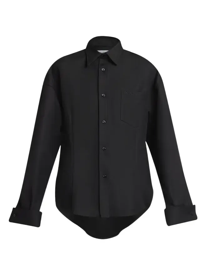 Balenciaga Double Cotton Twill Cocoon Collared Shirt