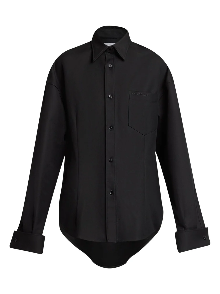 Double Cotton Twill Cocoon Collared Shirt Double Cotton Twill Cocoon Collared Shirt