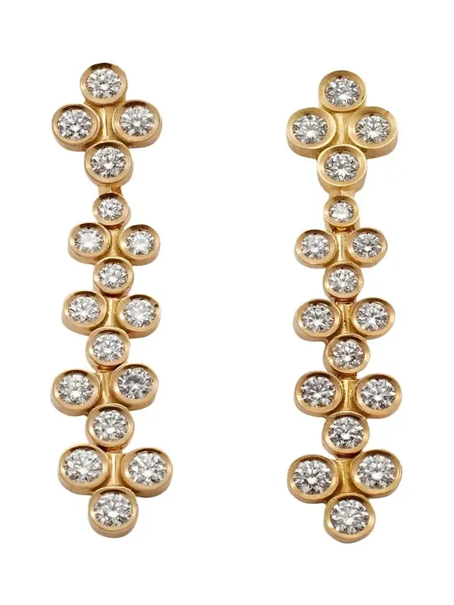 Clique Cascade Diamond Bezel Drop Earrings