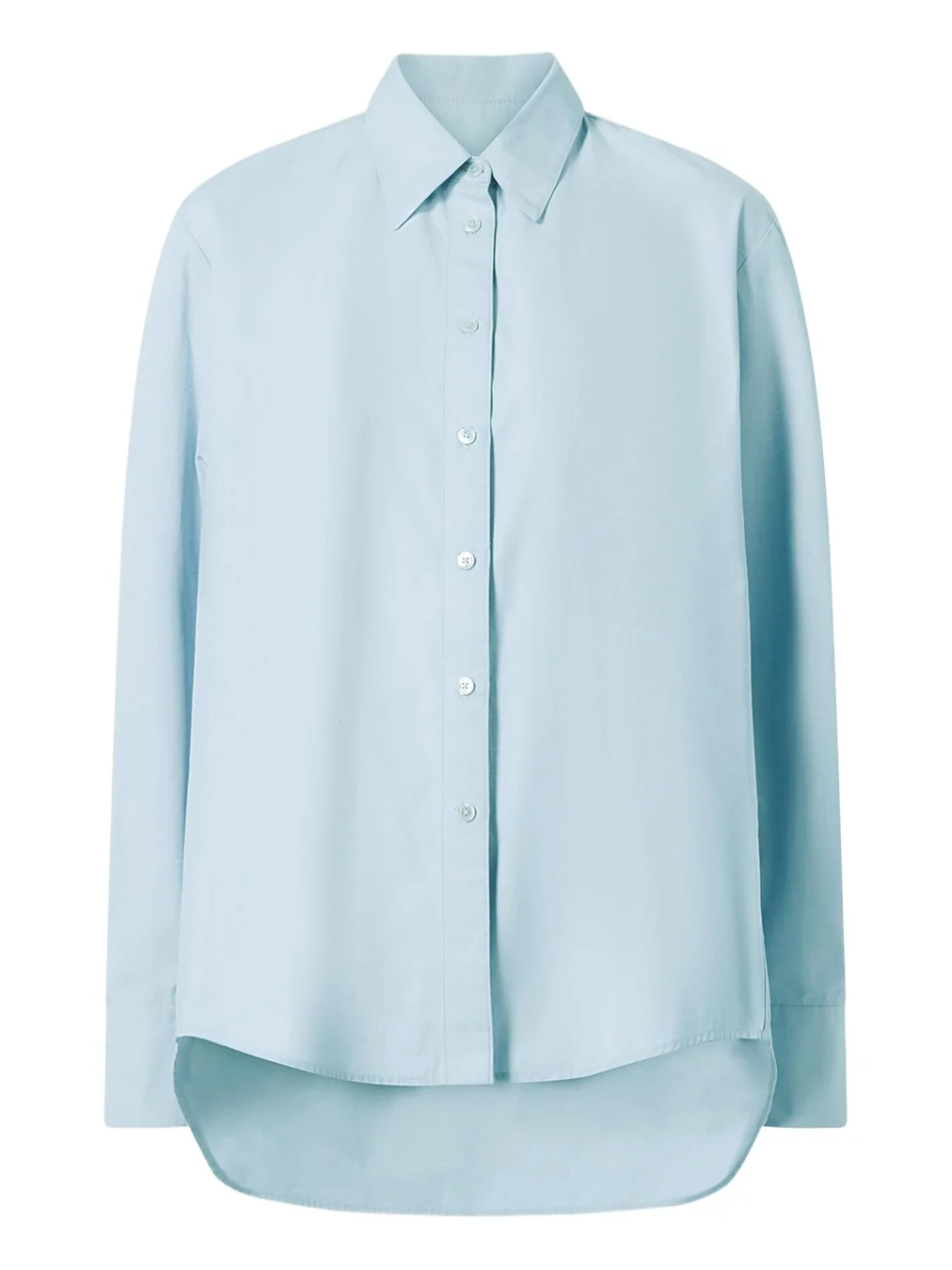Slub Cotton Poplin Button-Down Cocoon Shirt