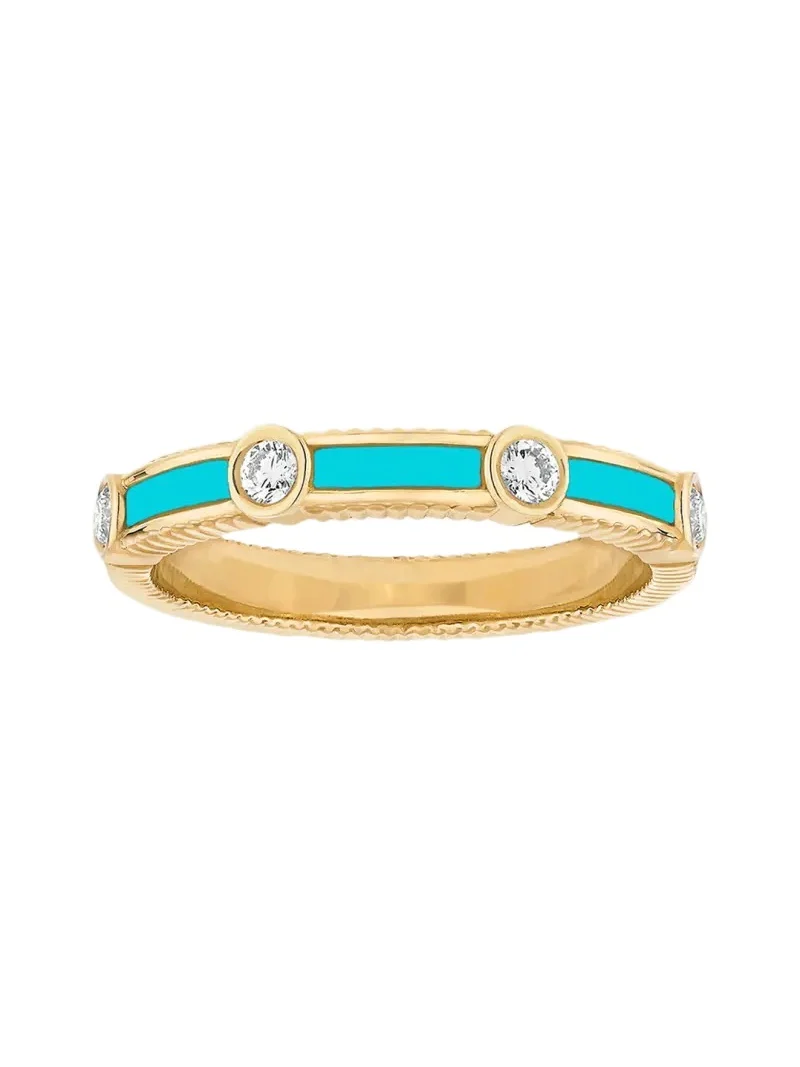 Viltier Rayon 18K Yellow Gold, Turquoise & 0.23 TCW Diamond Ring