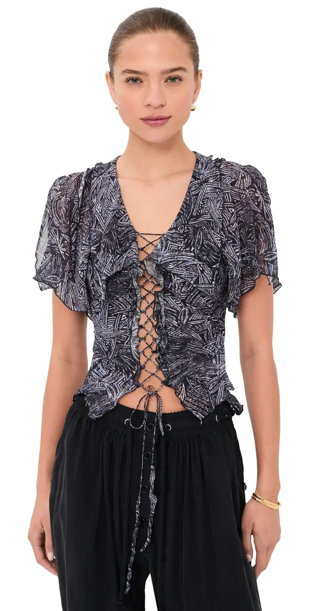 Isabel Marant Thanais Silk Top Faded Night | Image 1 Isabel Marant Thanais Silk Top Faded Night | Image 1