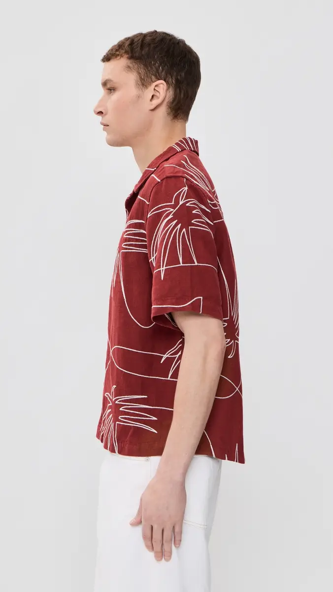 Far Afield Veloso Embroidered Linen Palm Shirt | Thumbnail 4 Far Afield Veloso Embroidered Linen Palm Shirt | Thumbnail 4
