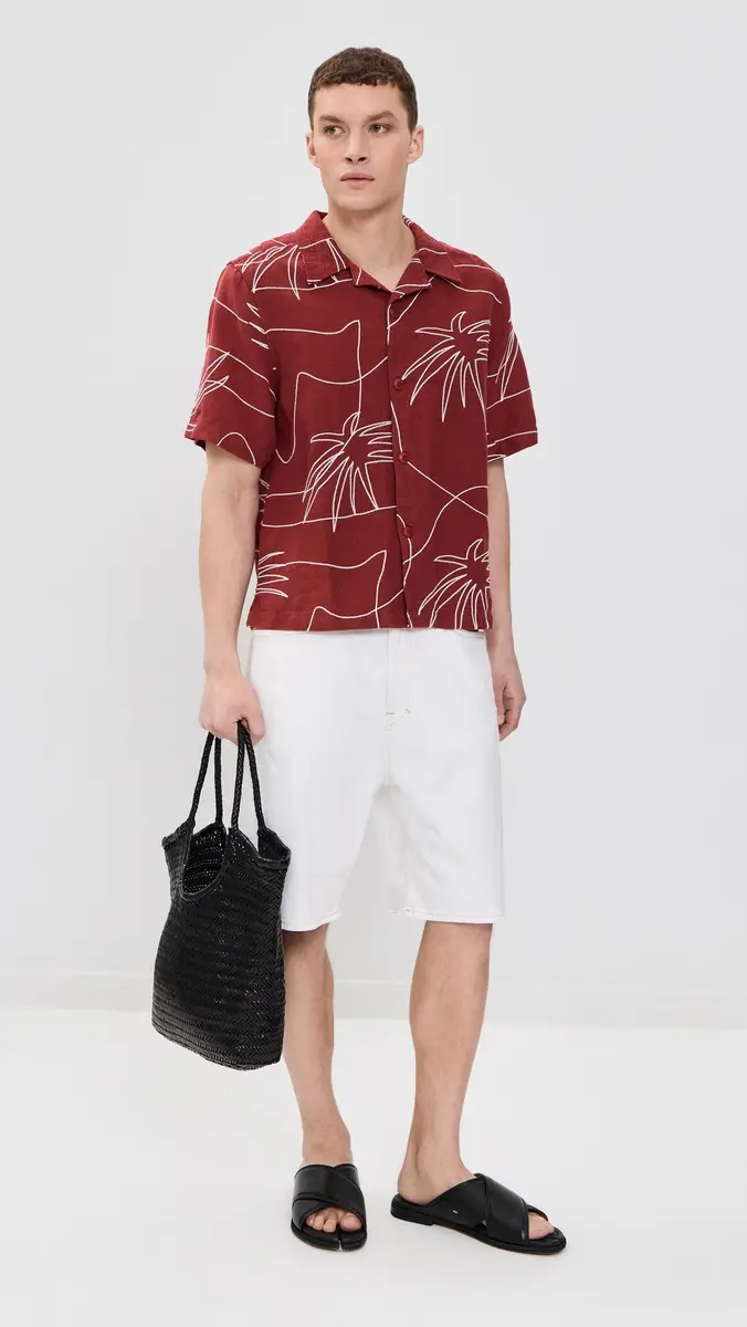 Far Afield Veloso Embroidered Linen Palm Shirt | Thumbnail 5 Far Afield Veloso Embroidered Linen Palm Shirt | Thumbnail 5