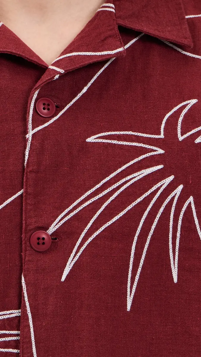 Far Afield Veloso Embroidered Linen Palm Shirt | Thumbnail 6 Far Afield Veloso Embroidered Linen Palm Shirt | Thumbnail 6