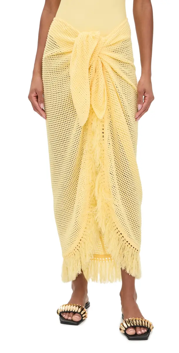 SIMKHAI Katerina Knit Wrap idi Skirt Buttercream | Image 1 SIMKHAI Katerina Knit Wrap idi Skirt Buttercream | Image 1