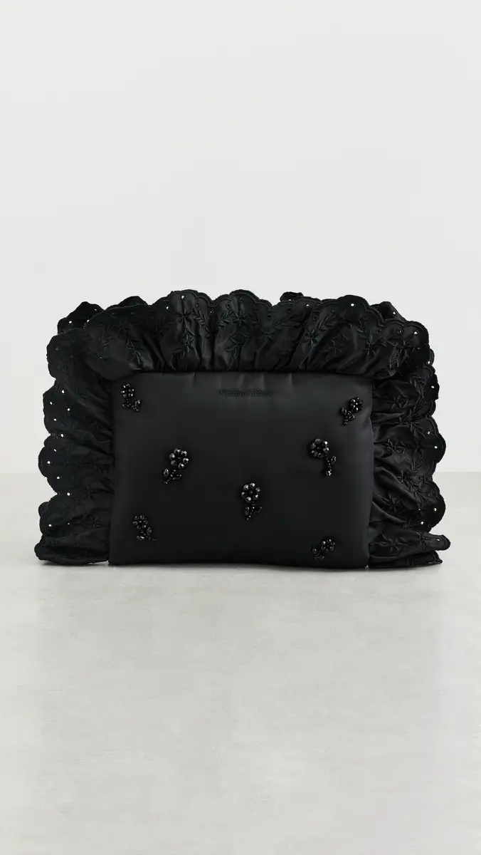 Simone Rocha Pillowcase Embroidered Clutch Bag Black/Jet One Size | Thumbnail 2 Simone Rocha Pillowcase Embroidered Clutch Bag Black/Jet One Size | Thumbnail 2