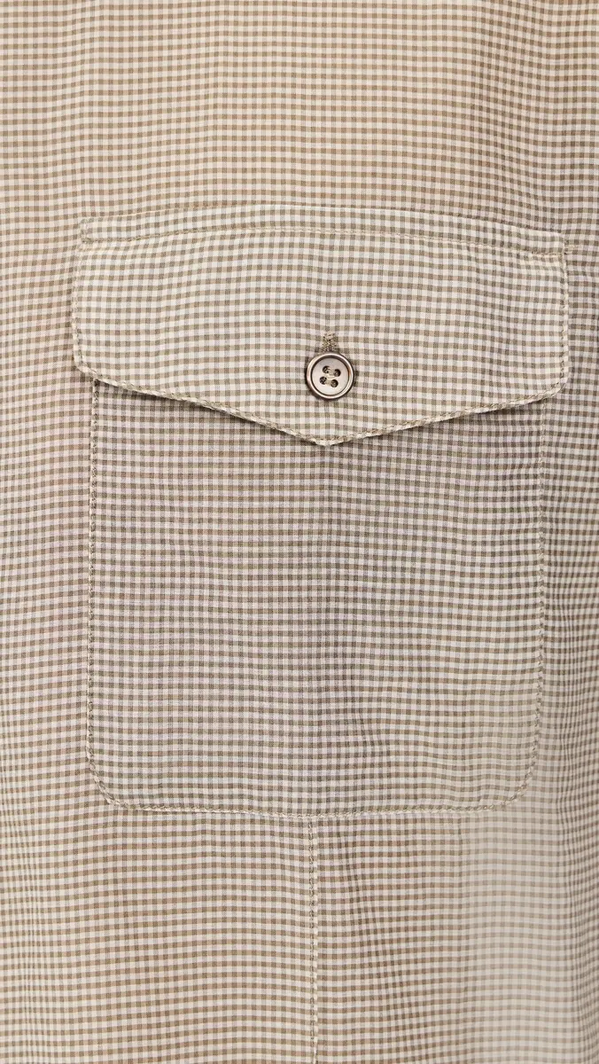 Our Legacy Cotton Silk Plough Shirt Hazel Grid Cloud Cotton Silk | Thumbnail 6