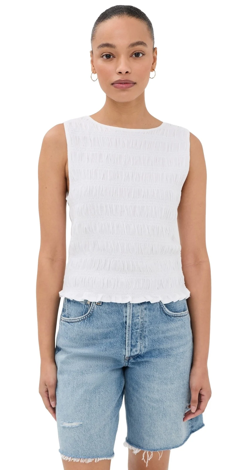 Madewell Smocked Boatneck Tank