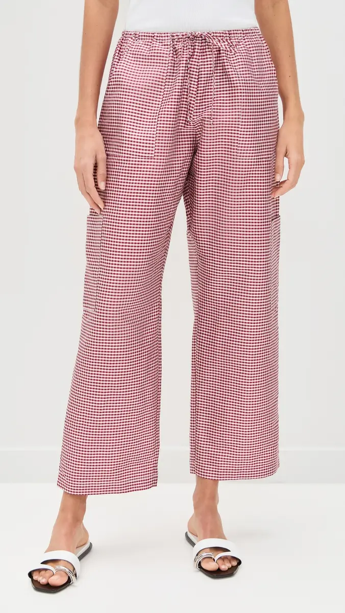 DONNI. DONNI. The Taffeta Gingham Drawstring Cargo Pants | Thumbnail 2