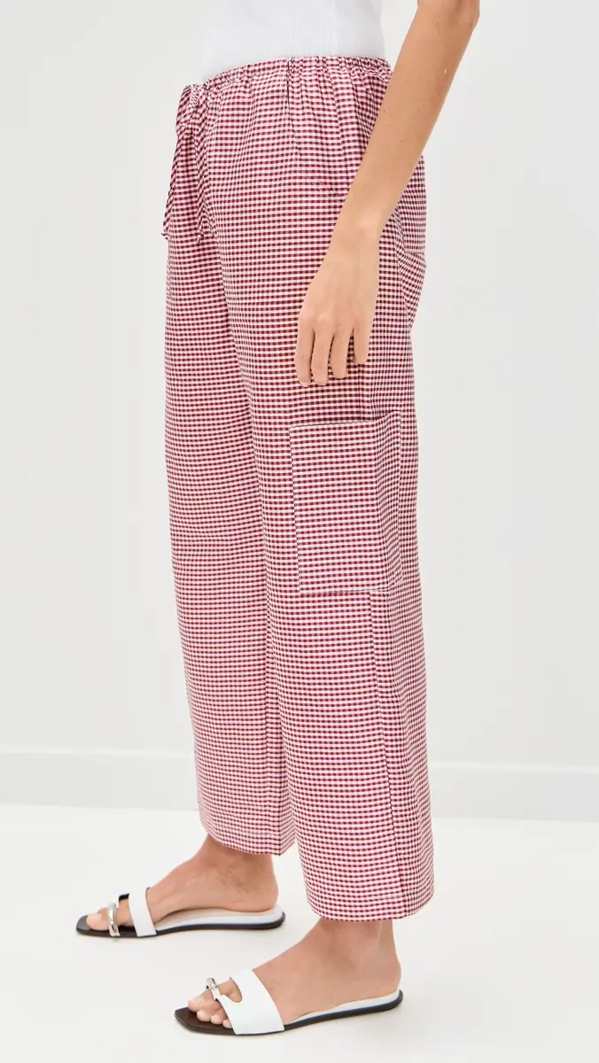 DONNI. DONNI. The Taffeta Gingham Drawstring Cargo Pants | Thumbnail 4