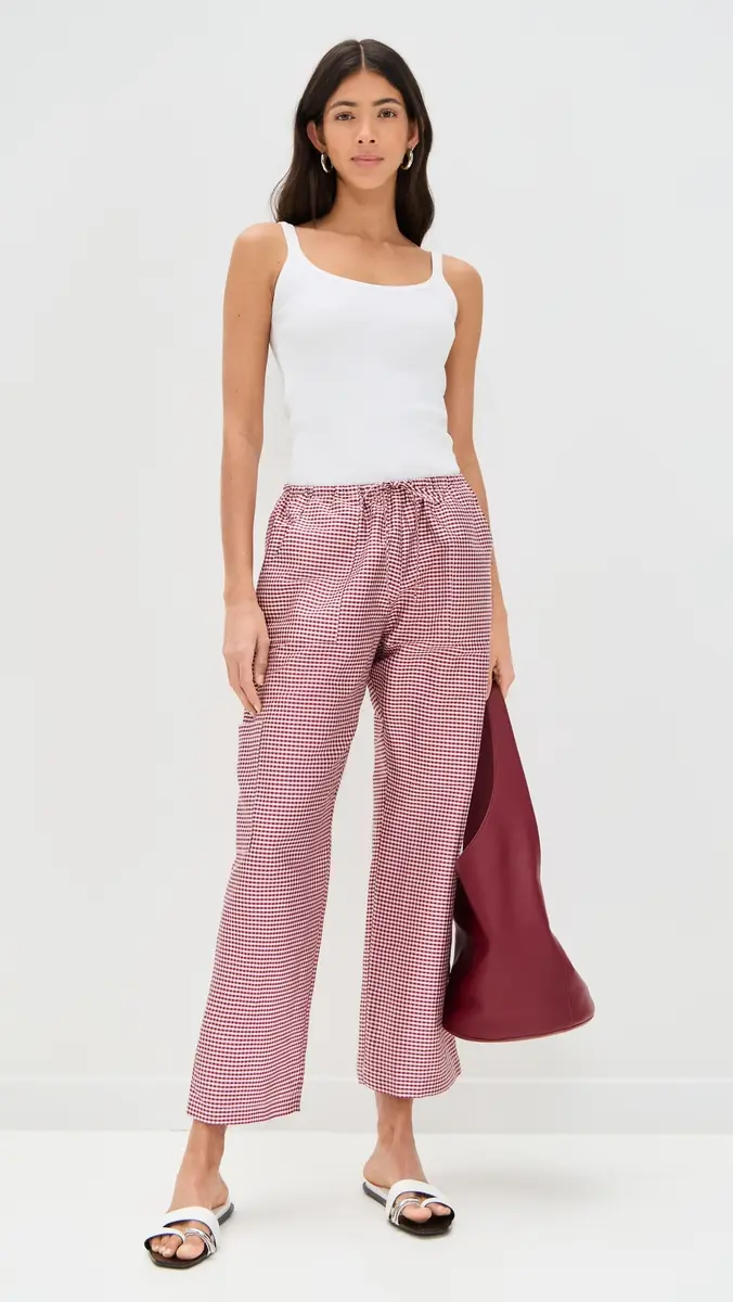 DONNI. DONNI. The Taffeta Gingham Drawstring Cargo Pants | Thumbnail 5