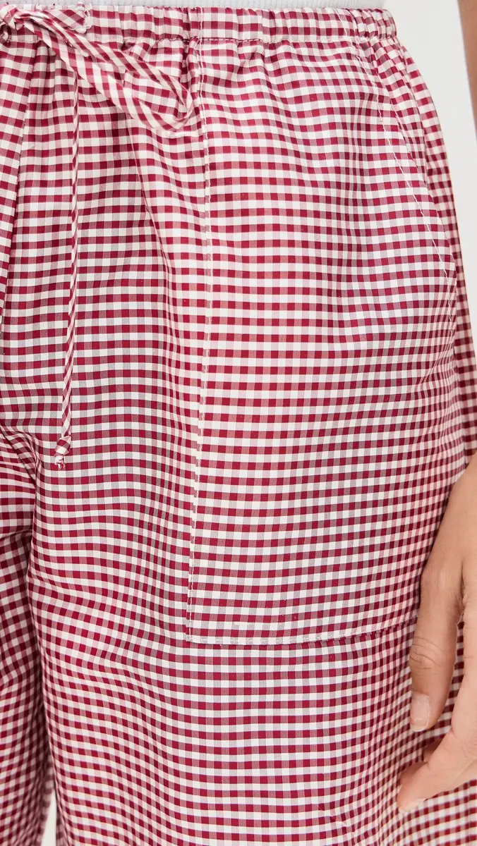 DONNI. DONNI. The Taffeta Gingham Drawstring Cargo Pants | Thumbnail 6