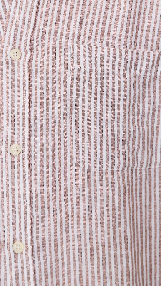 Frescobol Carioca Telles Linen Striped Shirt Caramel | Thumbnail 6 Frescobol Carioca Telles Linen Striped Shirt Caramel | Thumbnail 6