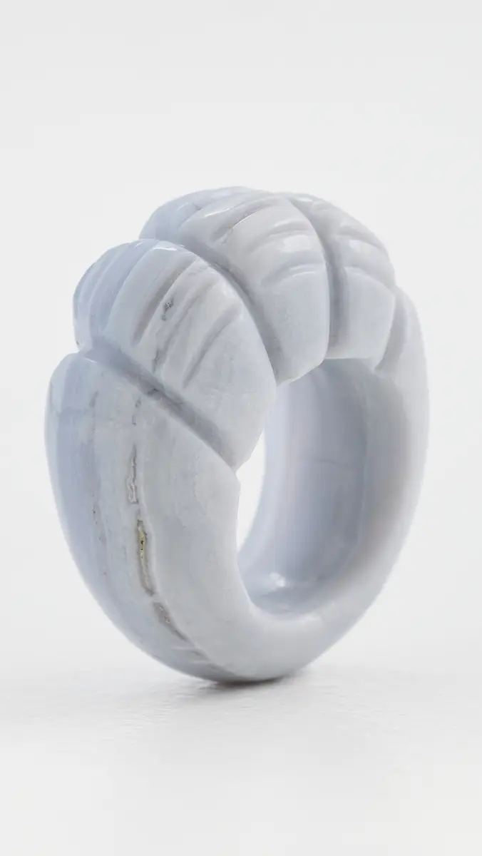 Ulla Johnson Twisted Stone Ring Blue Agate One Size | Thumbnail 5