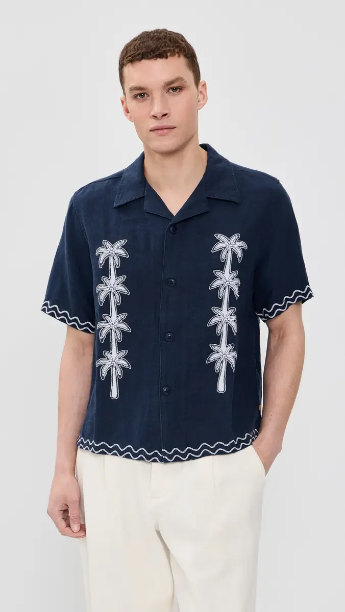 Far Afield Veloso Flock Linen Palm Shirt | Thumbnail 2 Far Afield Veloso Flock Linen Palm Shirt | Thumbnail 2