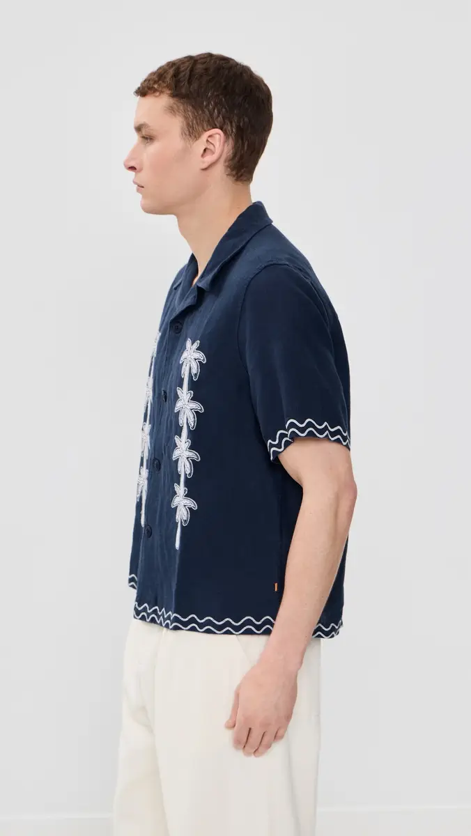 Far Afield Veloso Flock Linen Palm Shirt | Thumbnail 4 Far Afield Veloso Flock Linen Palm Shirt | Thumbnail 4