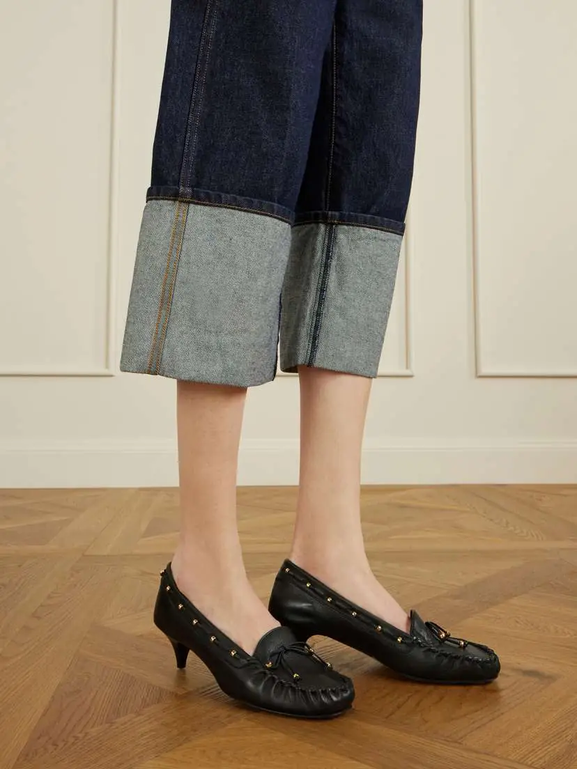 Khaite Milly Embellished Whipstitched Textured-leather Pumps | Thumbnail 5