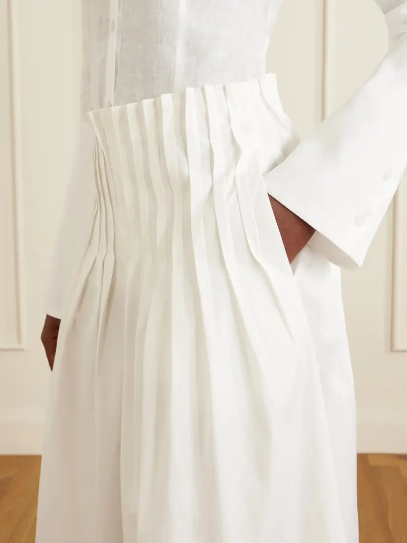 RÓHE Pleated Cotton-poplin Maxi Skirt | Thumbnail 5 RÓHE Pleated Cotton-poplin Maxi Skirt | Thumbnail 5
