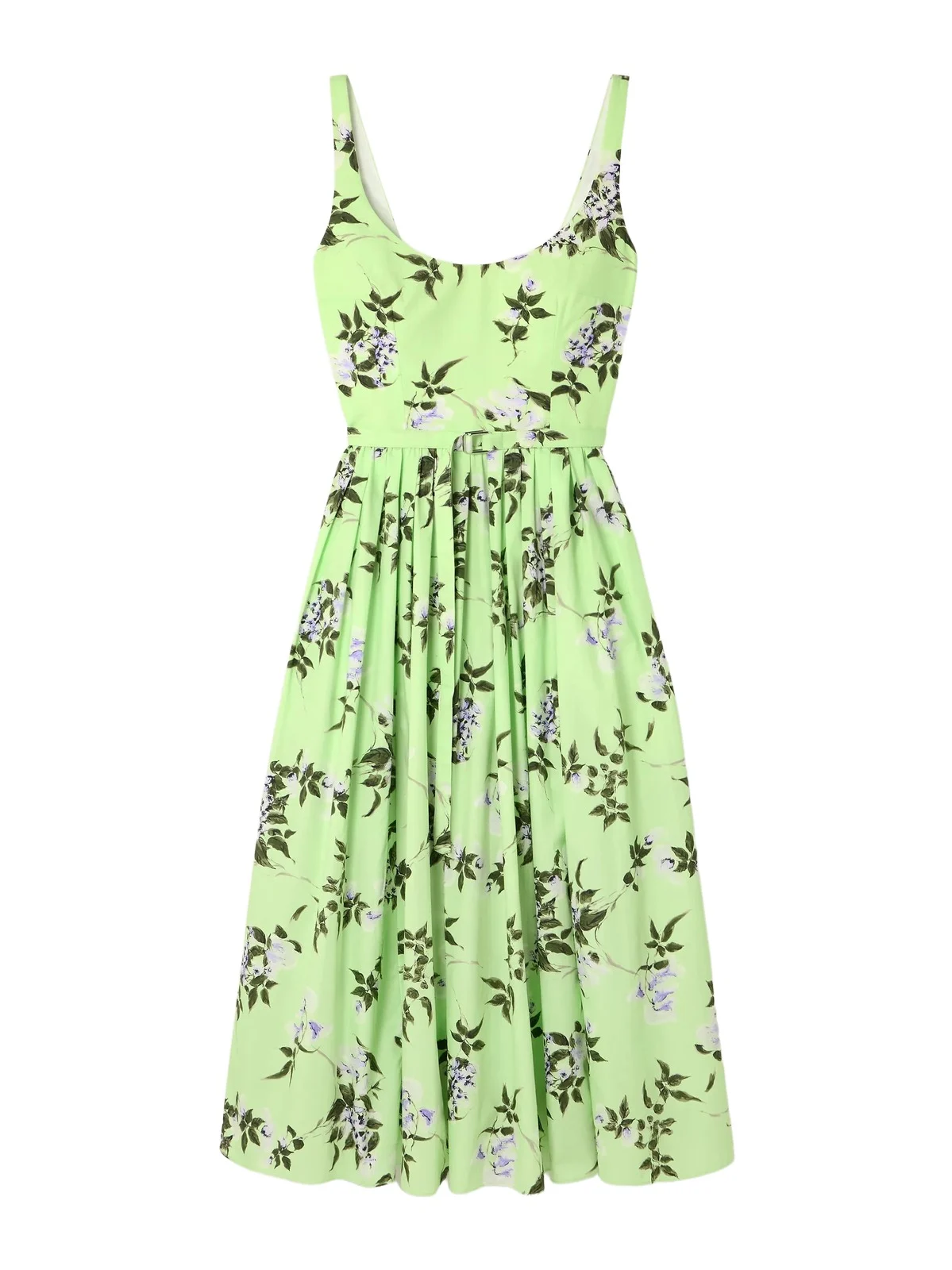 Eglantine Belted Gathered Floral-print Cotton-poplin Midi Dress