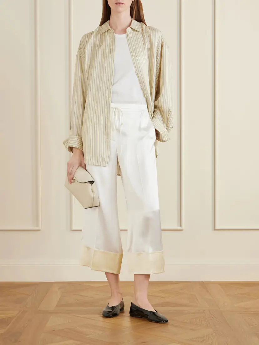 TOTEME Drawstring Wide-leg Satin Pants | Thumbnail 2