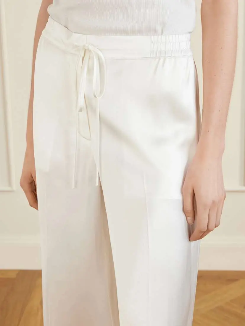TOTEME Drawstring Wide-leg Satin Pants | Thumbnail 4