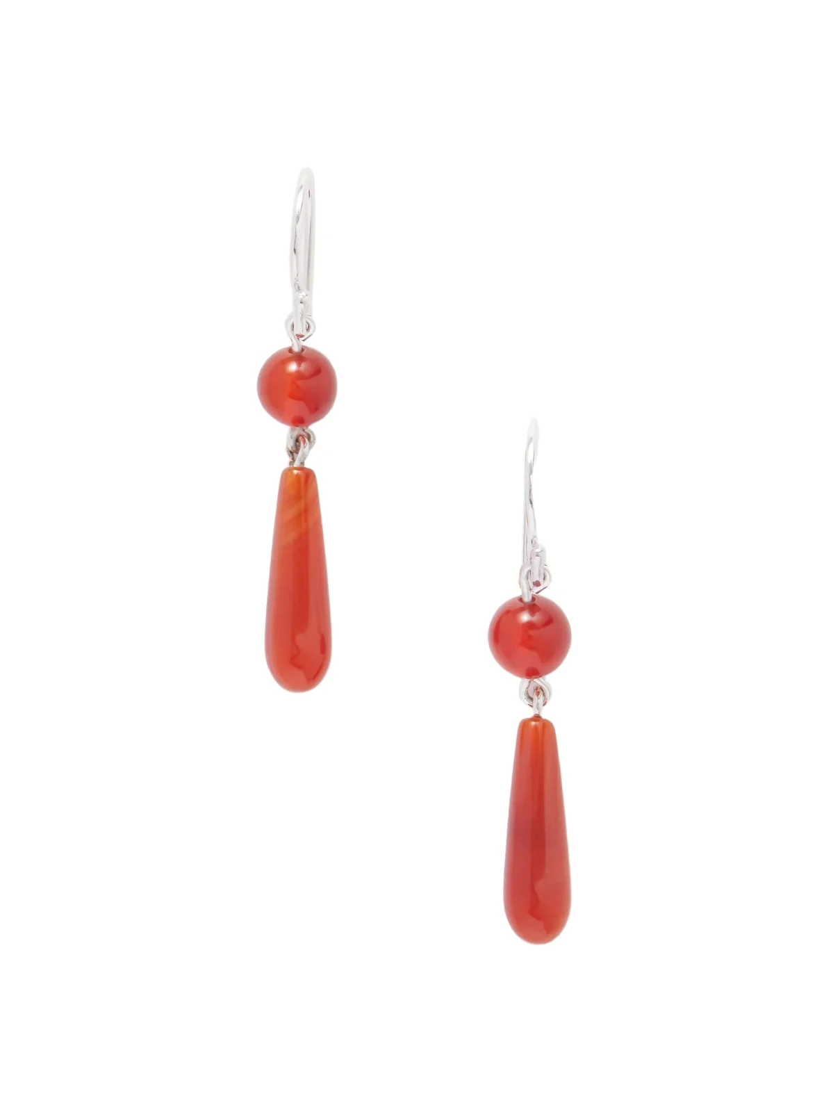 Sophie Buhai Tiny Isadore Silver And Carnelian Earrings - Red