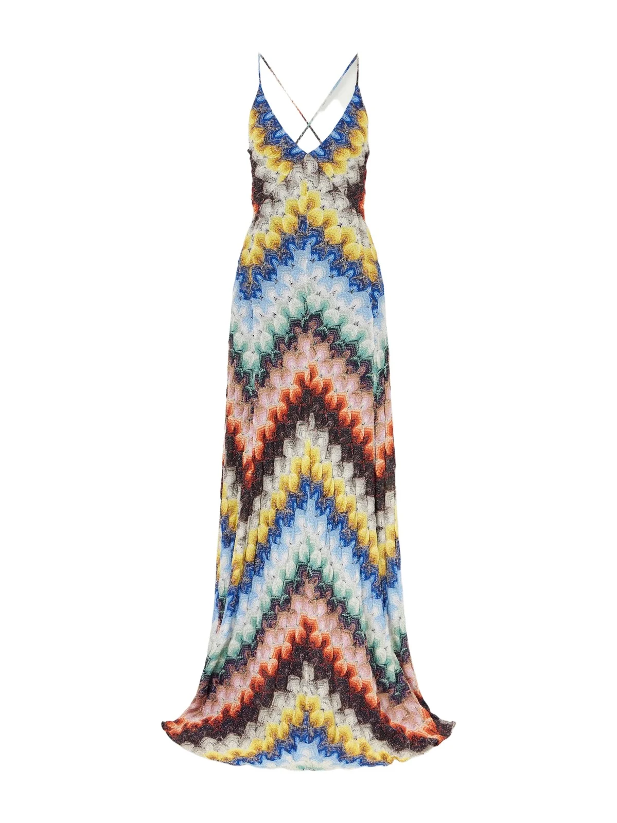 Striped Metallic Crochet-knit Maxi Dress Striped Metallic Crochet-knit Maxi Dress