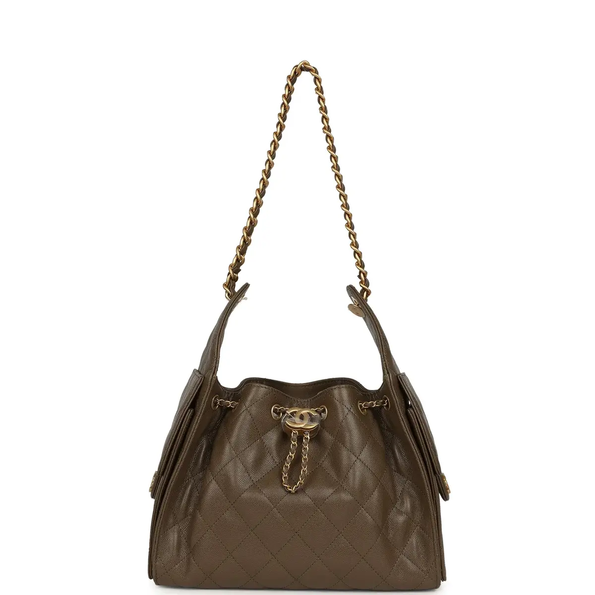 Chanel Chanel Small 25 Hobo Bag Dark Khaki Caviar Antique Gold Hardware | Thumbnail 7 Chanel Chanel Small 25 Hobo Bag Dark Khaki Caviar Antique Gold Hardware | Thumbnail 7