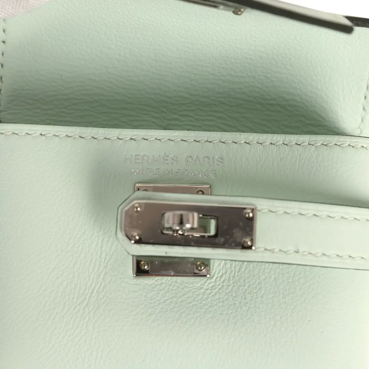 HERMÈS Hermes Kelly Festival Bag Charm Vert Peppermint Swift Palladium Hardware | Thumbnail 7 HERMÈS Hermes Kelly Festival Bag Charm Vert Peppermint Swift Palladium Hardware | Thumbnail 7