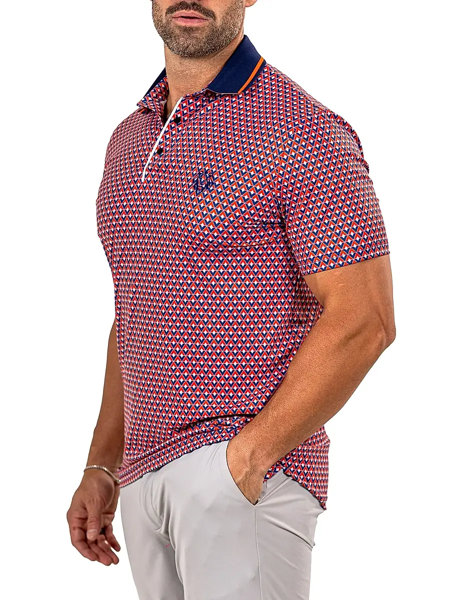 Maceoo Men's Golf Polo Marthyr Shirt - Red | Thumbnail 3 Maceoo Men's Golf Polo Marthyr Shirt - Red | Thumbnail 3