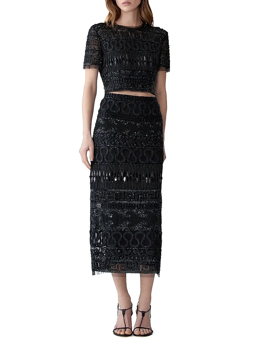 Carolina Herrera Women's Embellished Midi-Skirt | Thumbnail 2