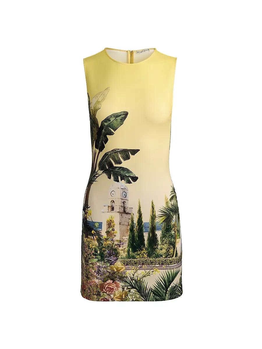 Alice + Olivia Women's Wynell Graphic Fitted Minidress