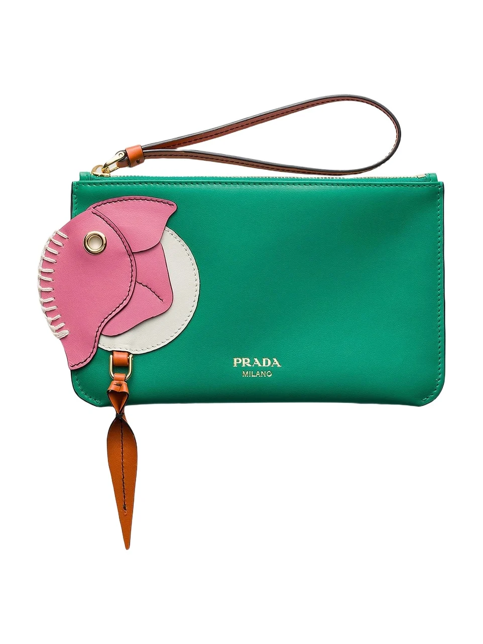 Prada Women's Leather Zipper Pouch