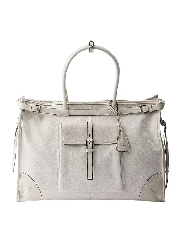 Prada Men's Bonnie Denim and Leather Tote Bag
