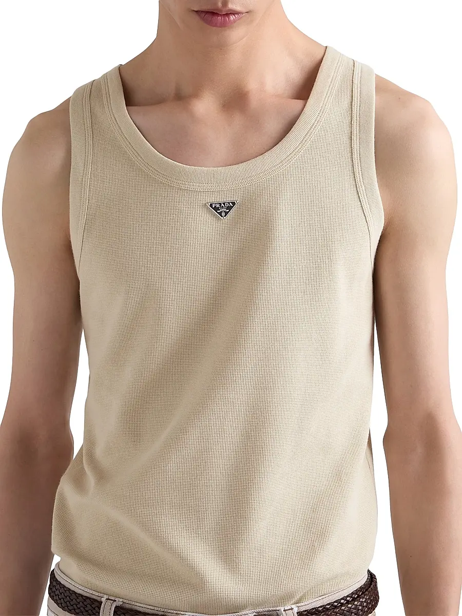 Prada Men's Cotton Tank Top | Thumbnail 3