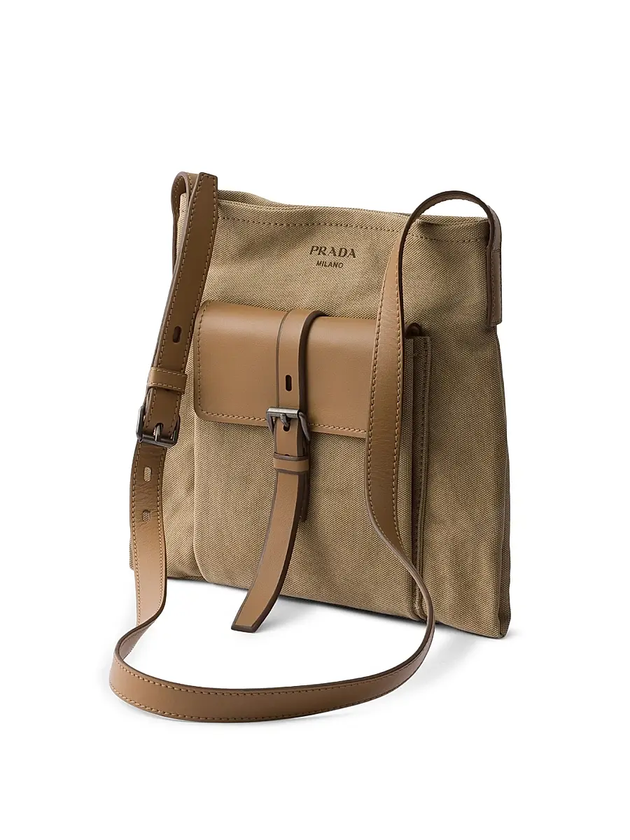 Prada Men's Route Canvas and Leather Shoulder Bag | Thumbnail 2 Prada Men's Route Canvas and Leather Shoulder Bag | Thumbnail 2