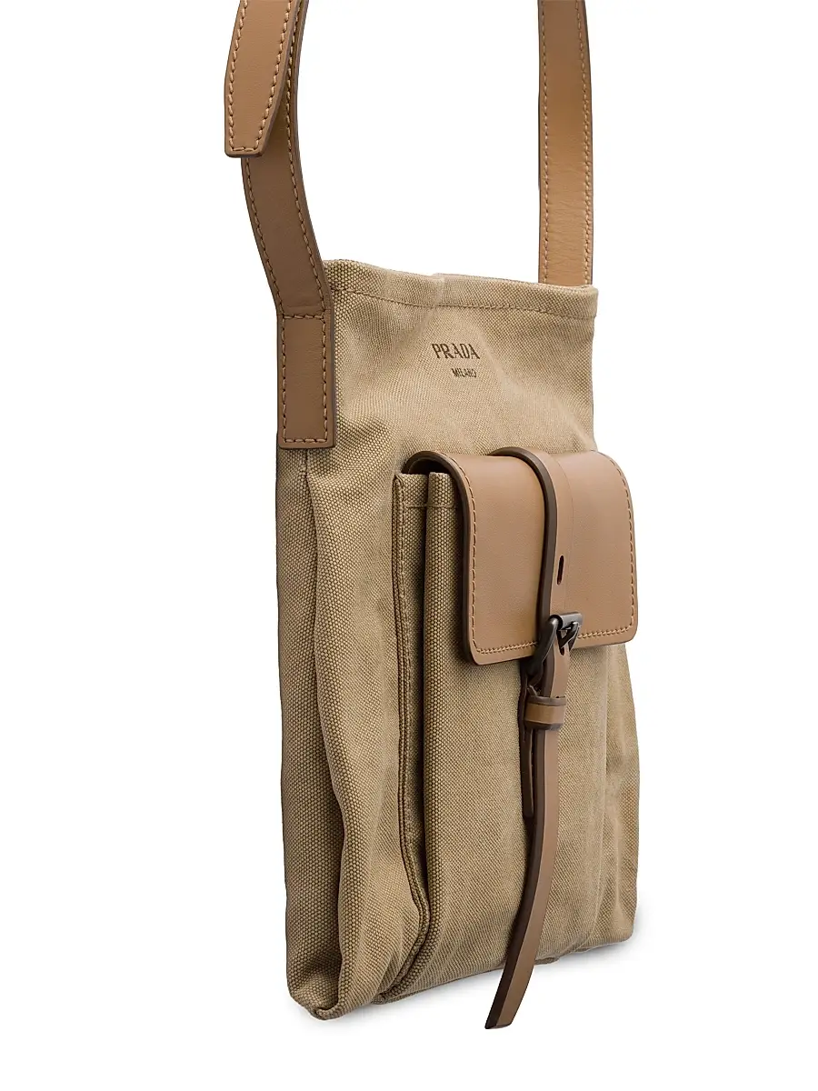 Prada Men's Route Canvas and Leather Shoulder Bag | Thumbnail 4 Prada Men's Route Canvas and Leather Shoulder Bag | Thumbnail 4