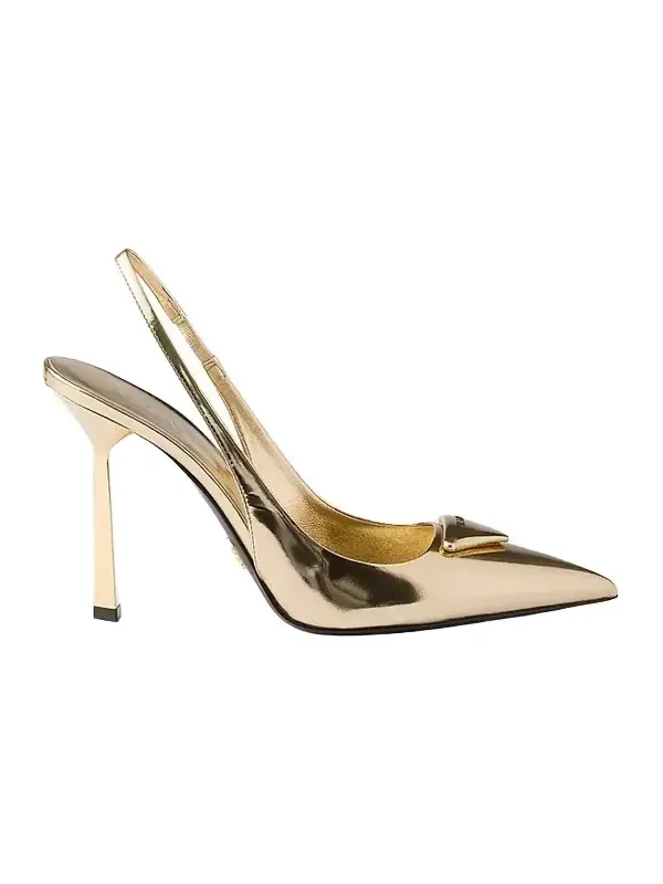 Women's Metallic Leather Slingback Pumps Women's Metallic Leather Slingback Pumps
