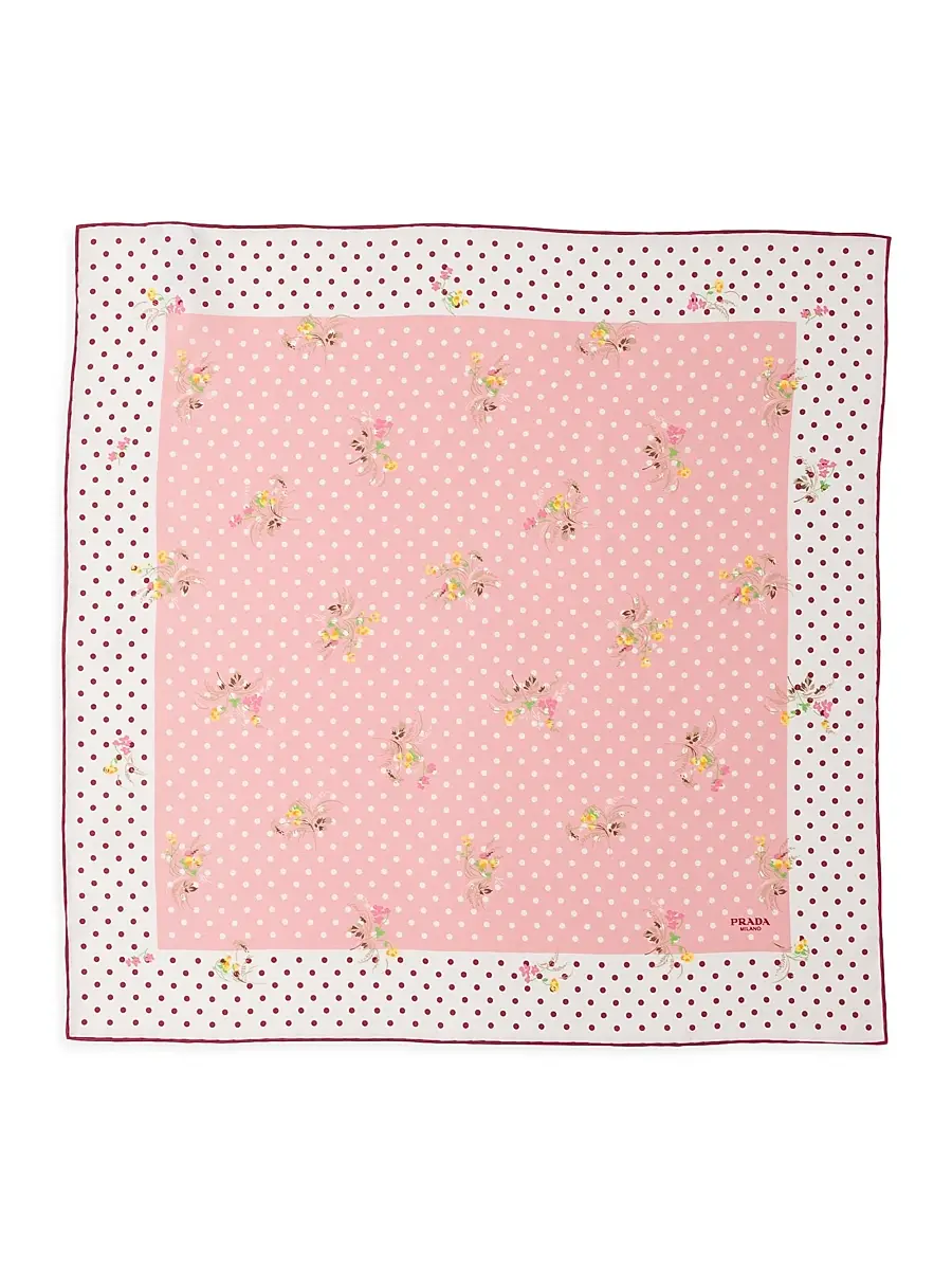 Prada Women's Printed Silk Twill Scarf | Thumbnail 2