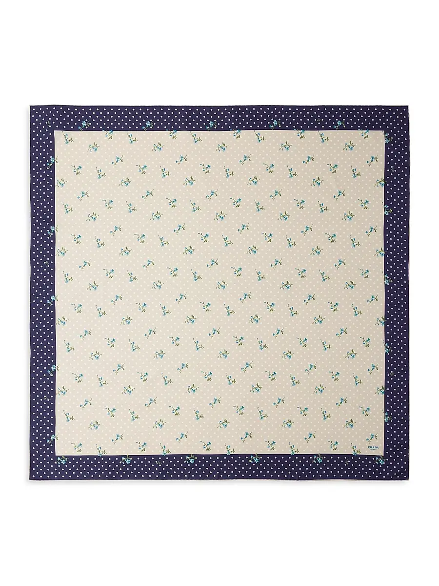 Prada Women's Printed Silk Twill Scarf | Thumbnail 2
