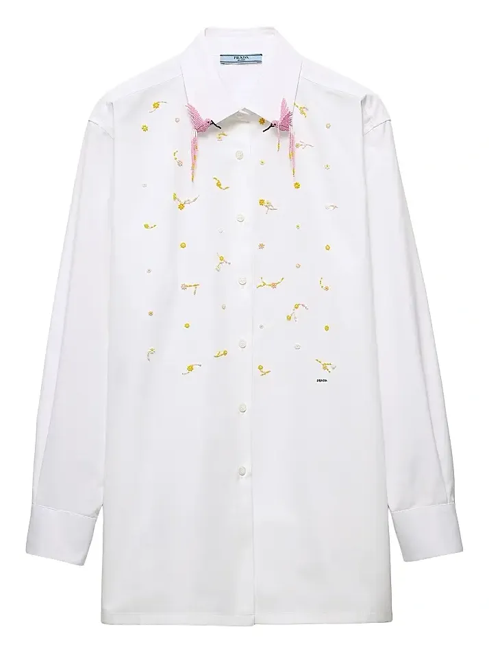 Women's Embroidered Poplin Shirt