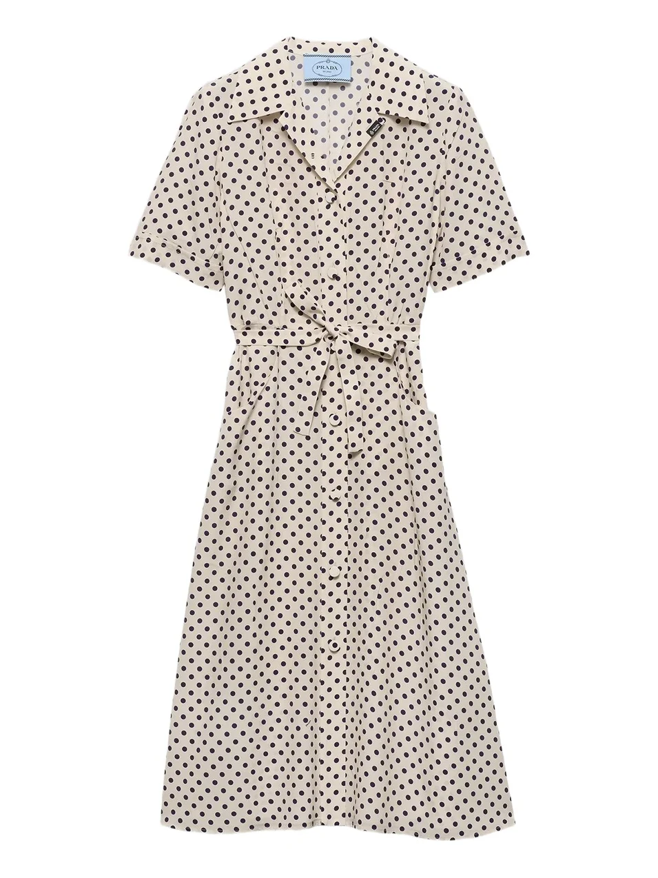 Women's Polka-Dot Print Marocain Shirt Dress Women's Polka-Dot Print Marocain Shirt Dress