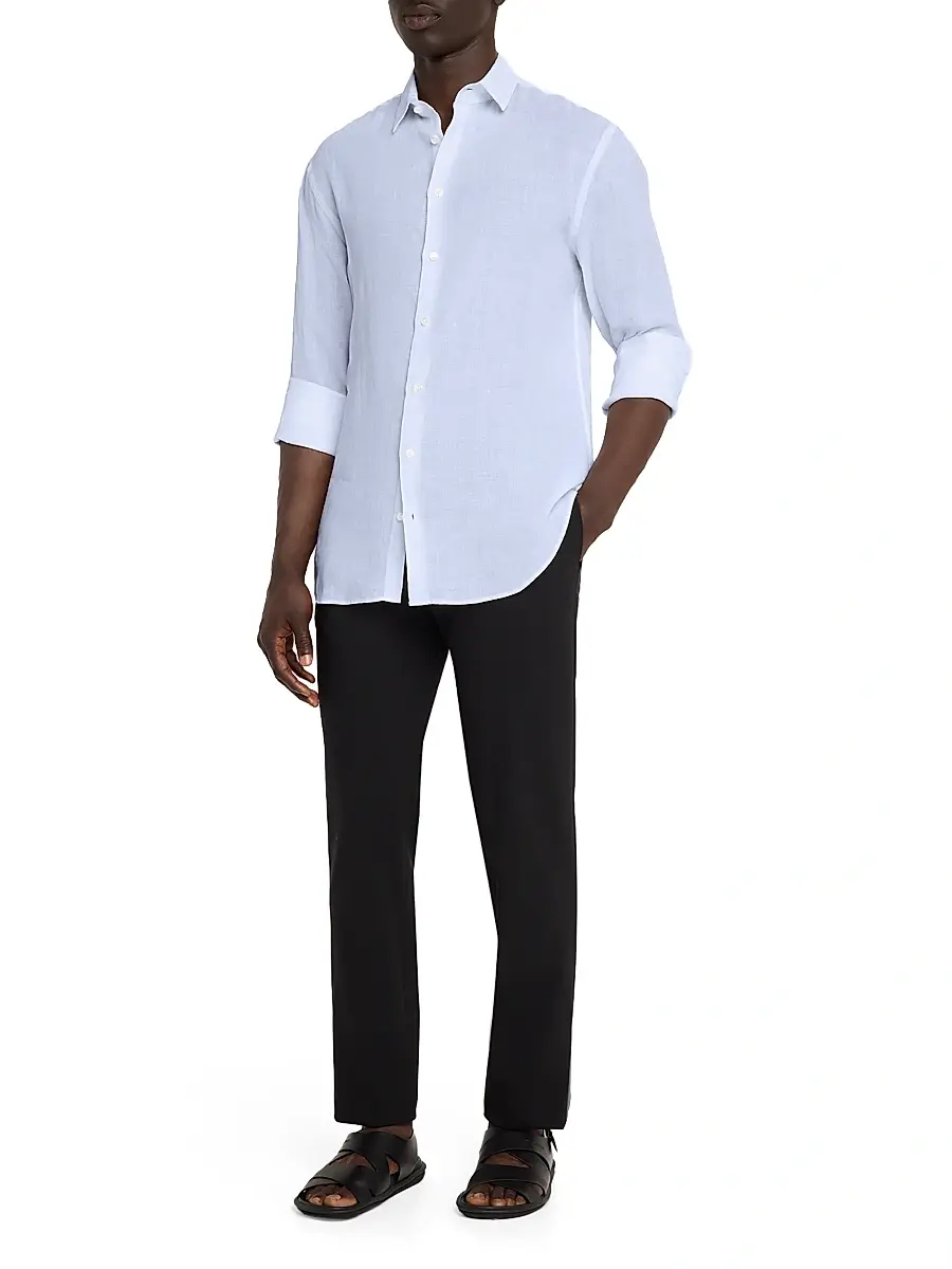Giorgio Armani Men's Linen Button-Front Sport Shirt | Thumbnail 3 Giorgio Armani Men's Linen Button-Front Sport Shirt | Thumbnail 3