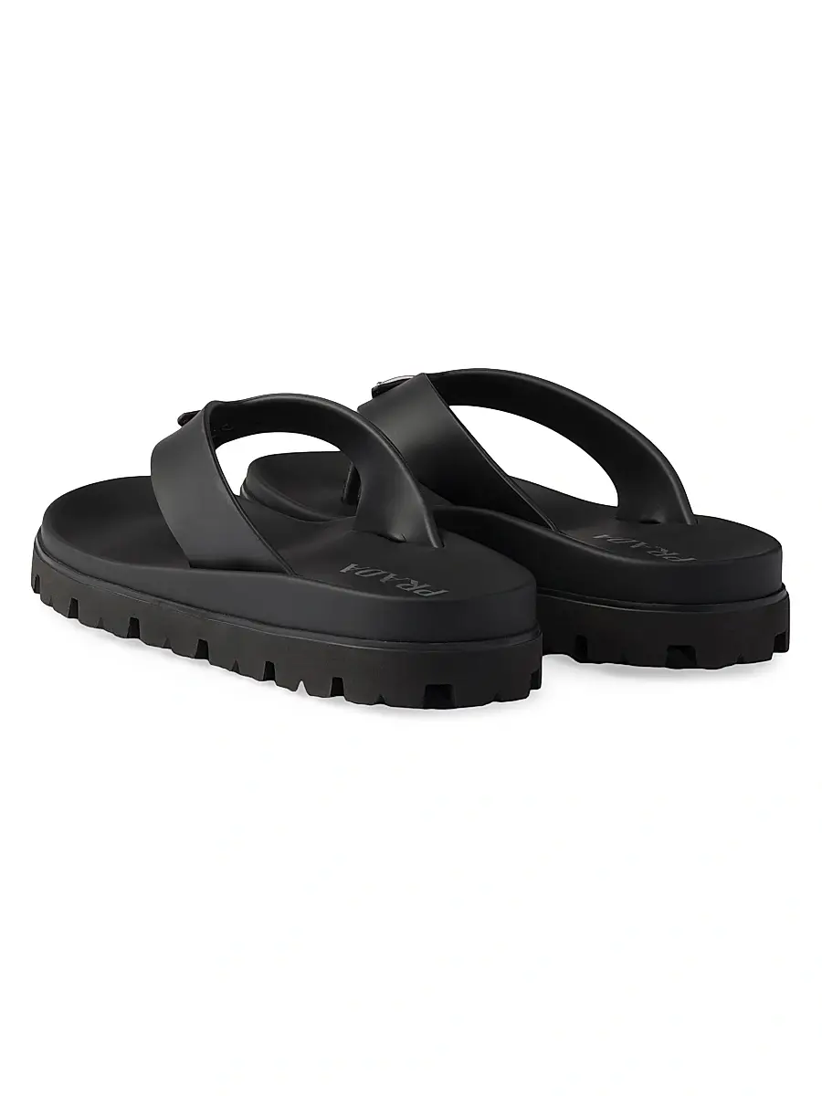 Prada Men's Rubber Thong Sandals - Black | Thumbnail 3 Prada Men's Rubber Thong Sandals - Black | Thumbnail 3