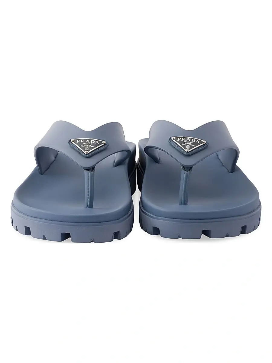 Prada Men's Rubber Thong Sandals - Black | Thumbnail 8 Prada Men's Rubber Thong Sandals - Black | Thumbnail 8