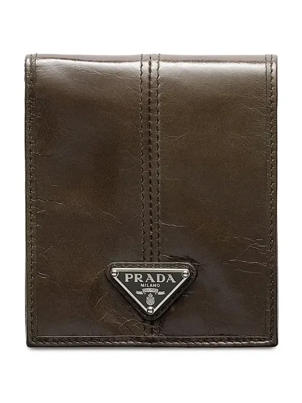 Prada Men's Leather Wallet with Coin Purse - Brown