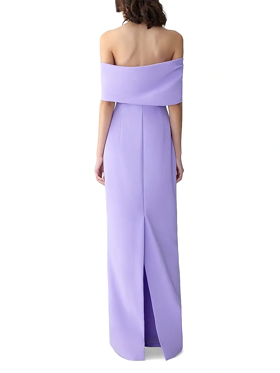Carolina Herrera Women's Draped Off-the-Shoulder Column Gown | Thumbnail 4 Carolina Herrera Women's Draped Off-the-Shoulder Column Gown | Thumbnail 4