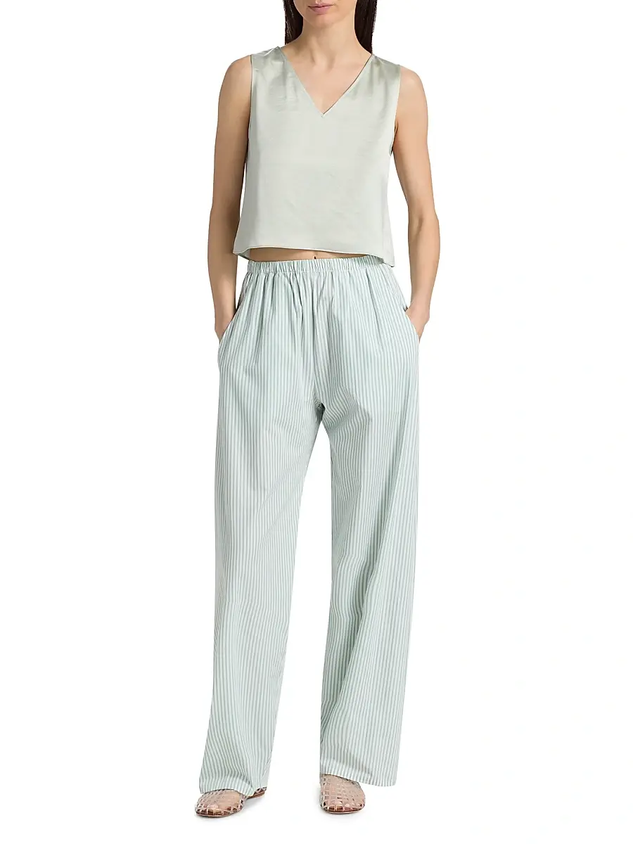 LESET Women's Yoshi Striped Cotton-Blend Wide-Leg Pants | Thumbnail 2 LESET Women's Yoshi Striped Cotton-Blend Wide-Leg Pants | Thumbnail 2